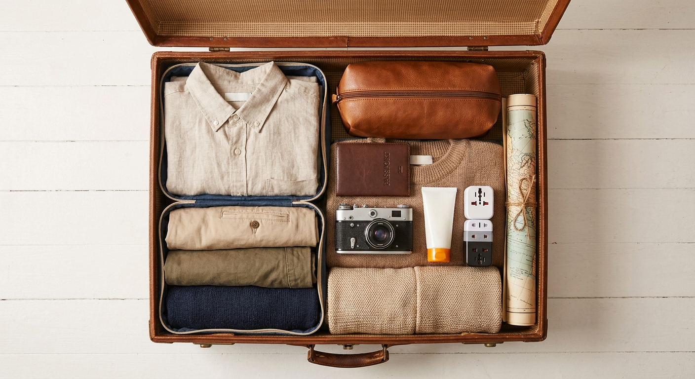 Organised travel suitcase with packing essentials for a Europe trip — smart packing tips for Indian travellers