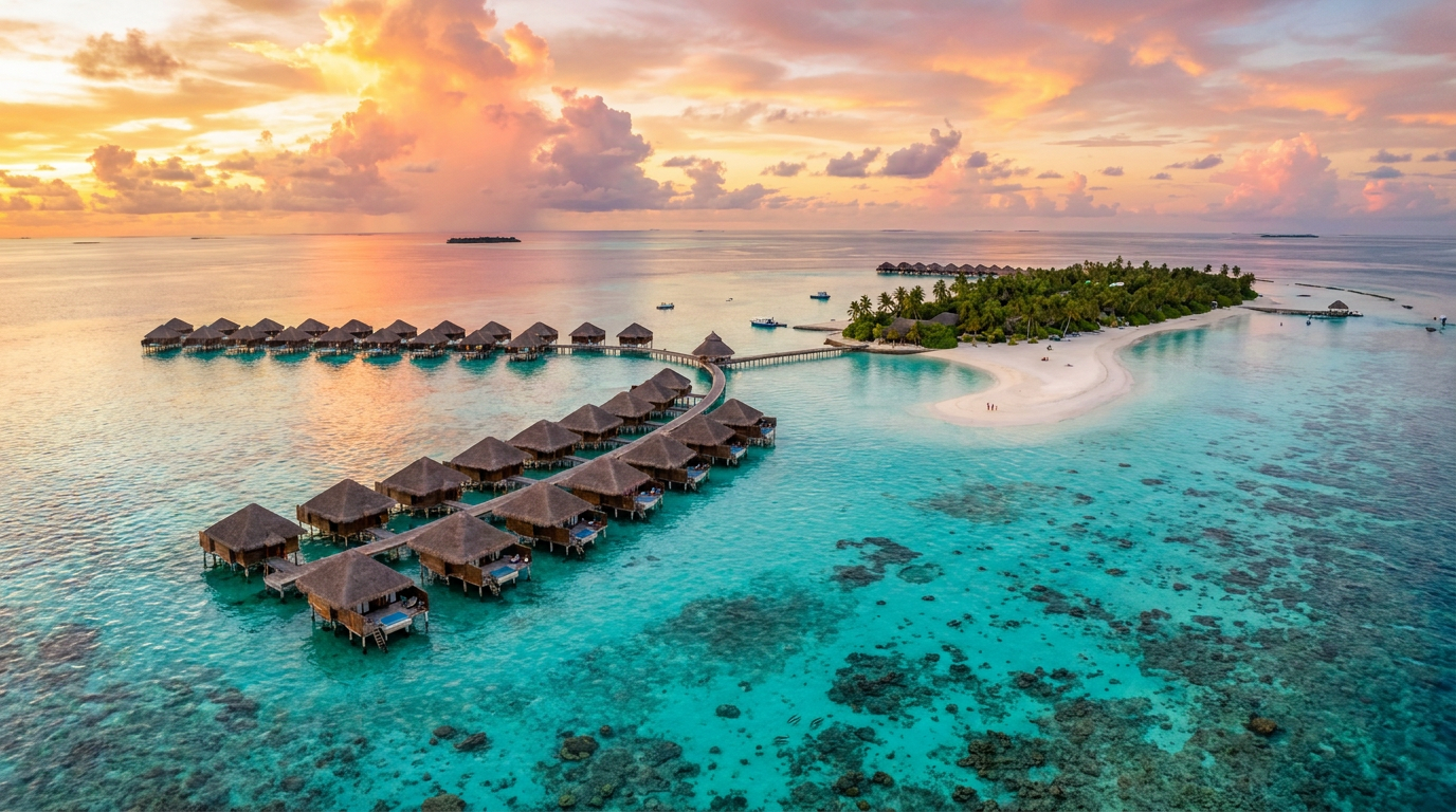Maldives overwater bungalow and turquoise lagoon — affordable luxury Maldives travel guide for Indian tourists