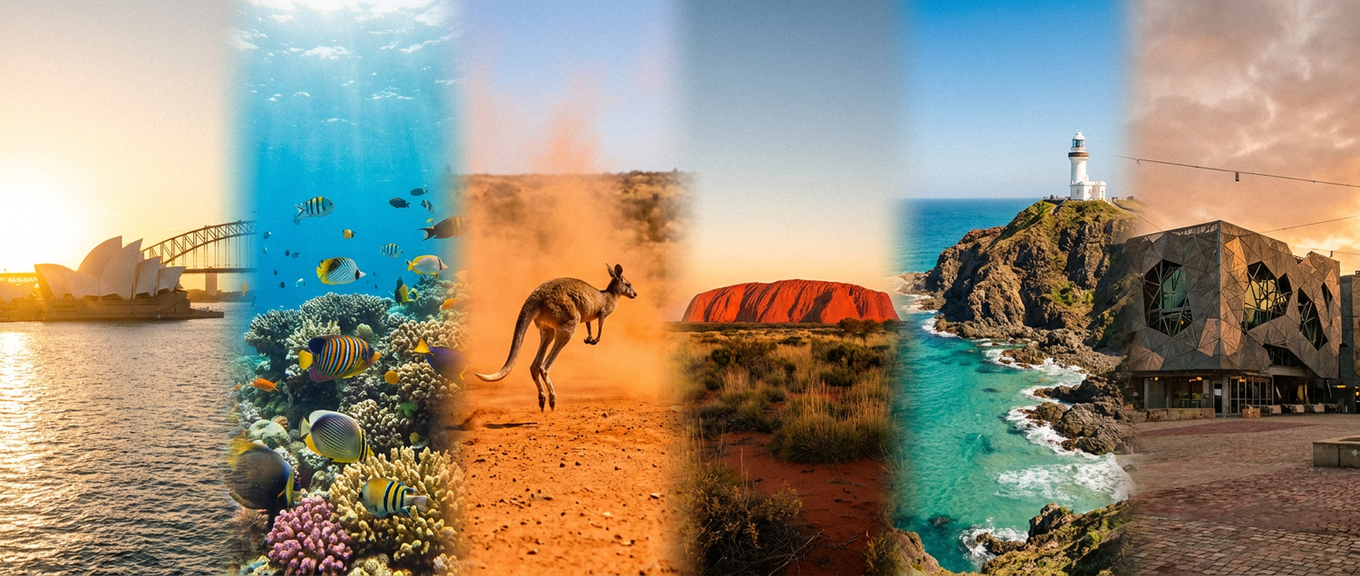 Australia tour packages from India — Sydney Opera House, Great Barrier Reef, kangaroo outback and Melbourne